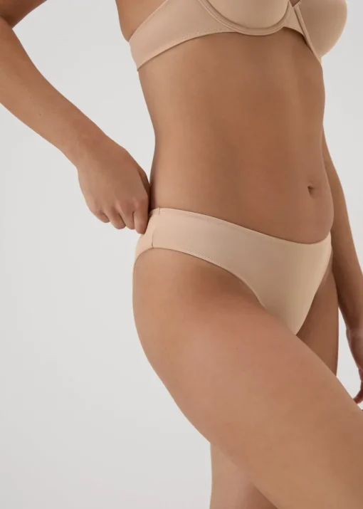 Mid Nude Microfibre Brazilian Knickers