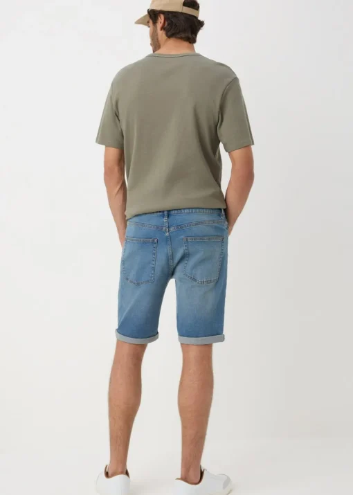 Mid Wash Denim Stretch Shorts