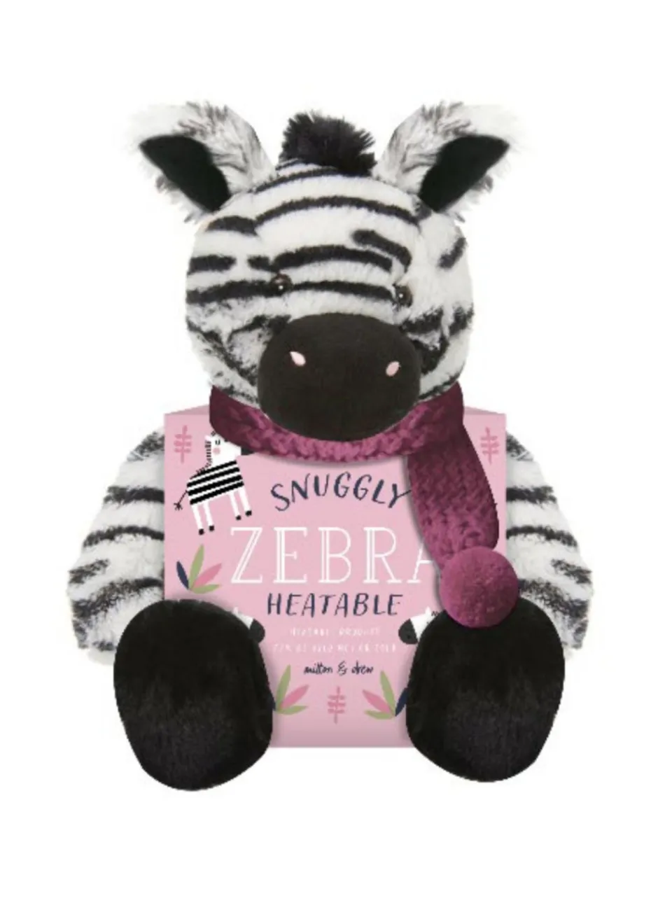 Milton & Drew Snuggly Black/White Zebra Heatable Soft Toy