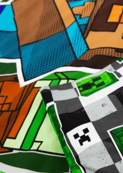 Minecraft Block  Check Reversible Duvet Cover Set