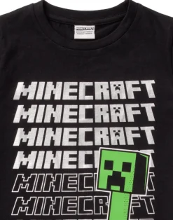 Minecraft Boys Black Creeper & Logo Short Sleeved T-Shirt (5 - 14 Years)