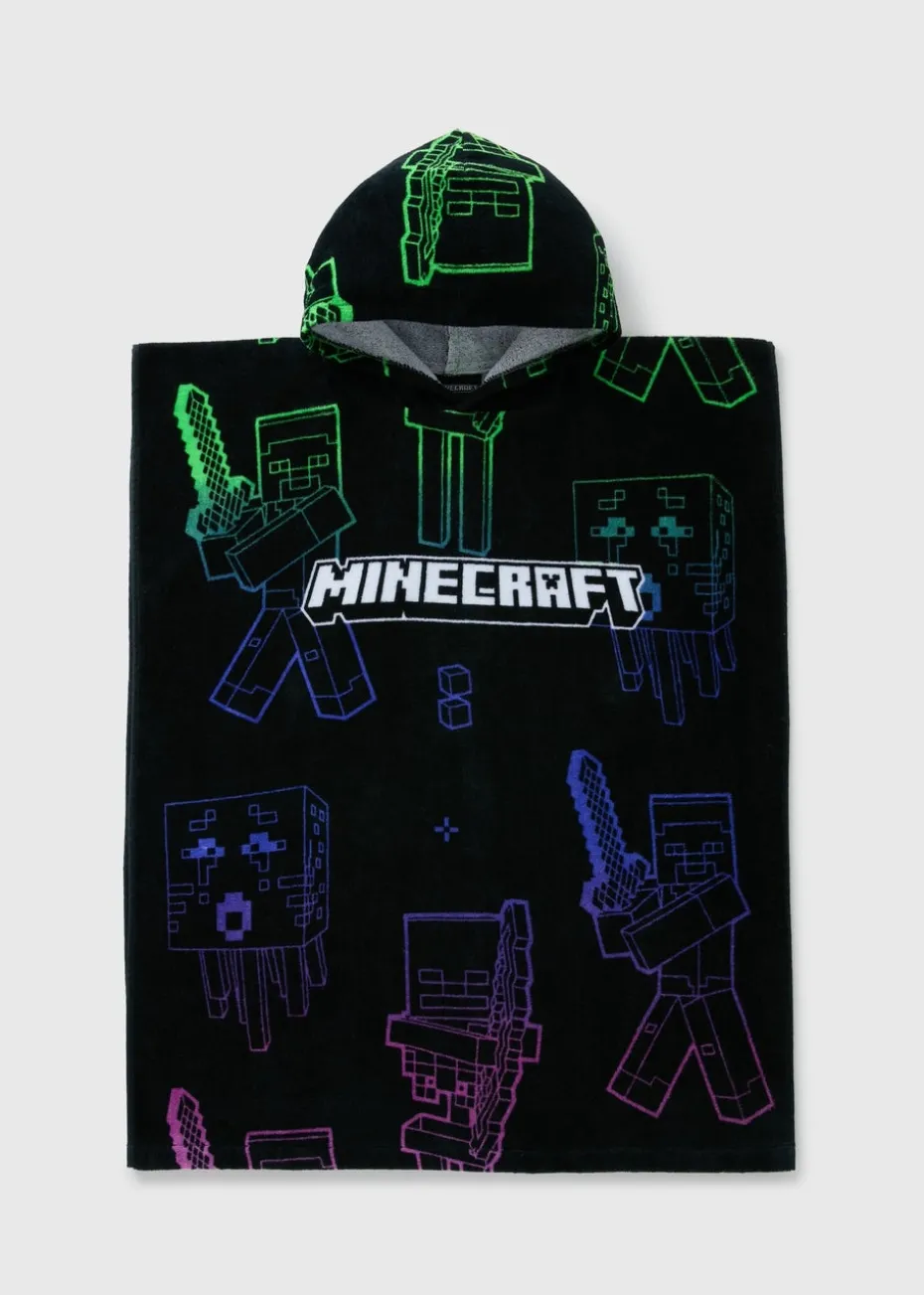 Minecraft Boys Black Poncho (7-15yrs)