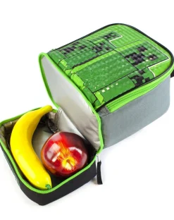 Minecraft Creeper Compartment Zip Green Lunchbag