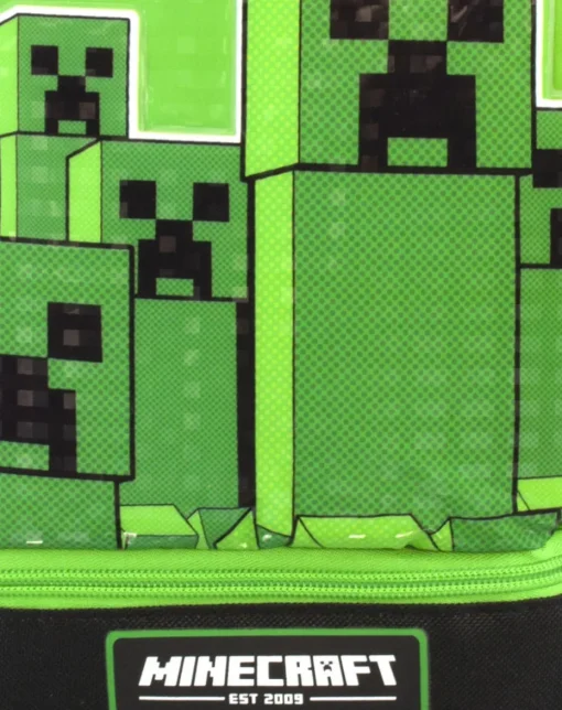 Minecraft Creeper Compartment Zip Green Lunchbag