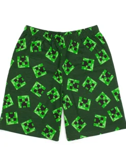 Minecraft Creeper Kids Shortie Green Pyjamas (5-14 Years)