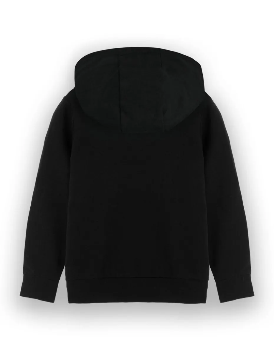 Minecraft Creeper Print at Front Big Kids Black Hoodie (5-14 Years)