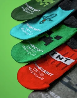 Minecraft Kids Multicoloured School Calf Socks Set of 5 (9 Younger - 6.5 Older)