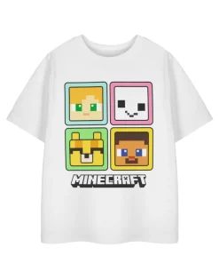 Minecraft Squares Kids White T-Shirt (3-14 Years)