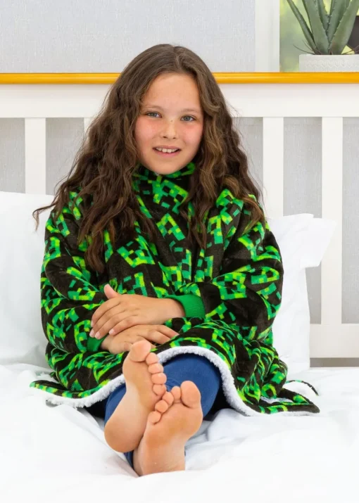 Minecraft Wearable Hooded Sherpa Lined Fleece
