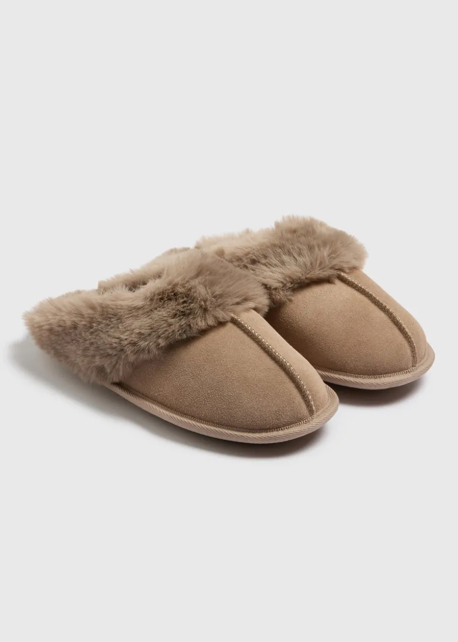 Mink Suede Mule Slippers