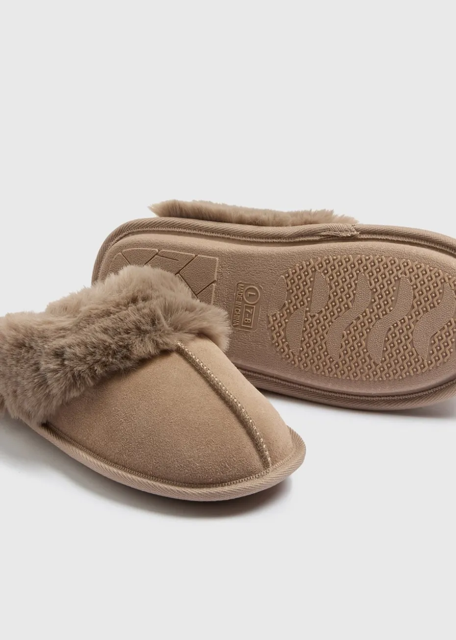 Mink Suede Mule Slippers
