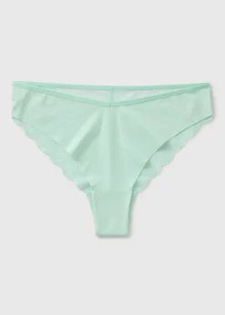 Mint Lace Back Brazilian Knickers