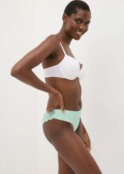 Mint Lace Back Brazilian Knickers