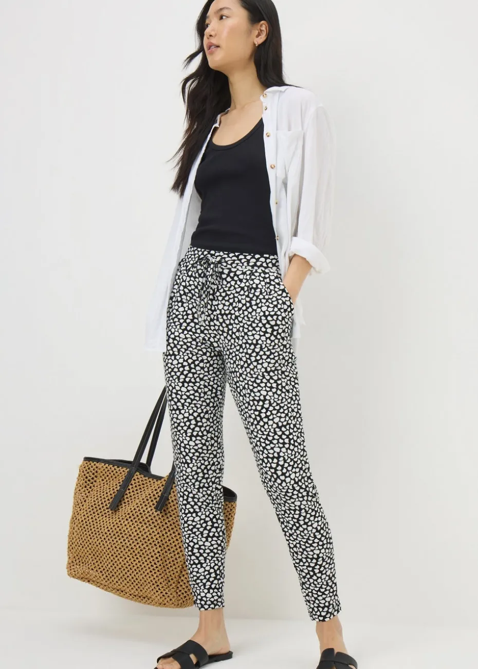Monochrome Printed Harem Trousers