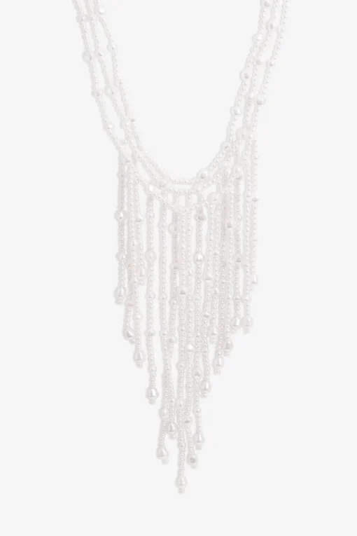 Mood Gold Pearl Cascade Statement Necklace