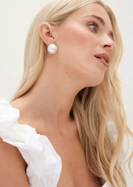 Mood Gold Pearl Large Stud Earrings
