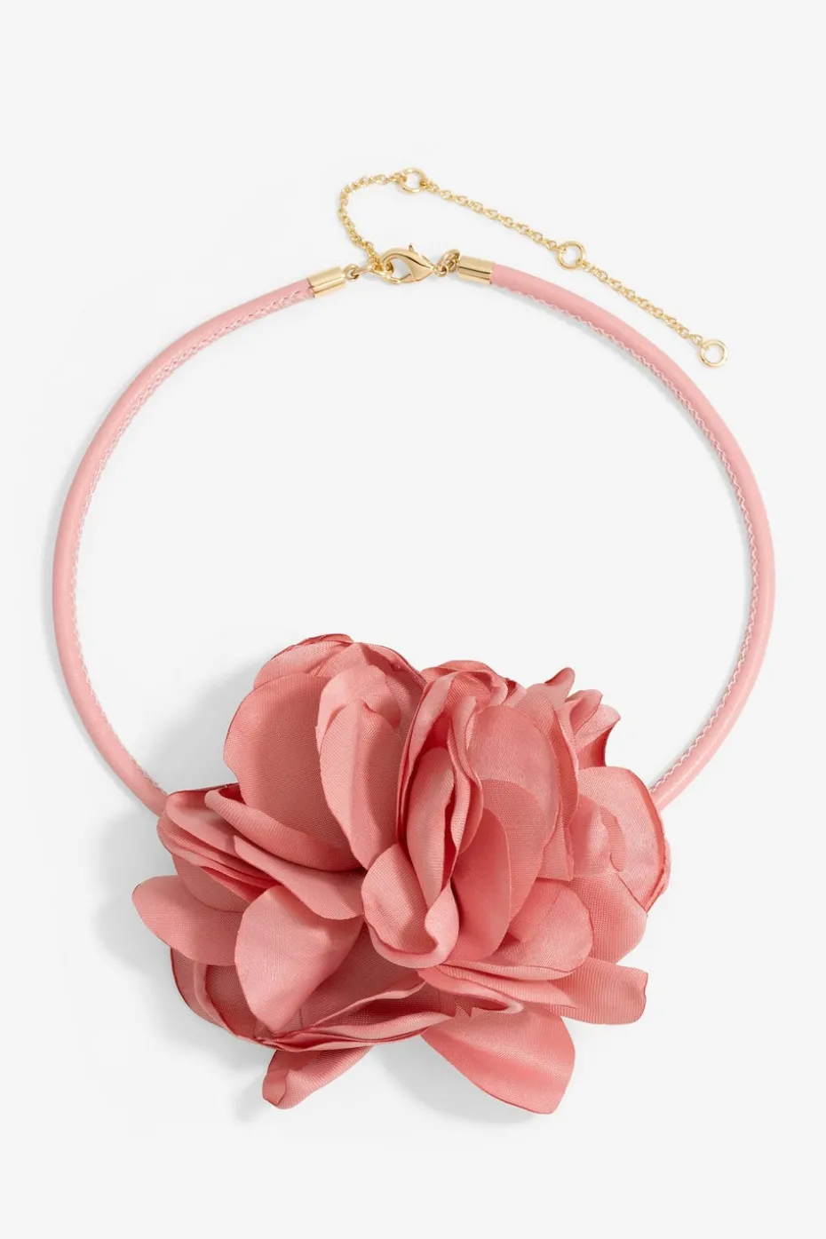 Mood Gold Pink Flower Corsage Necklace
