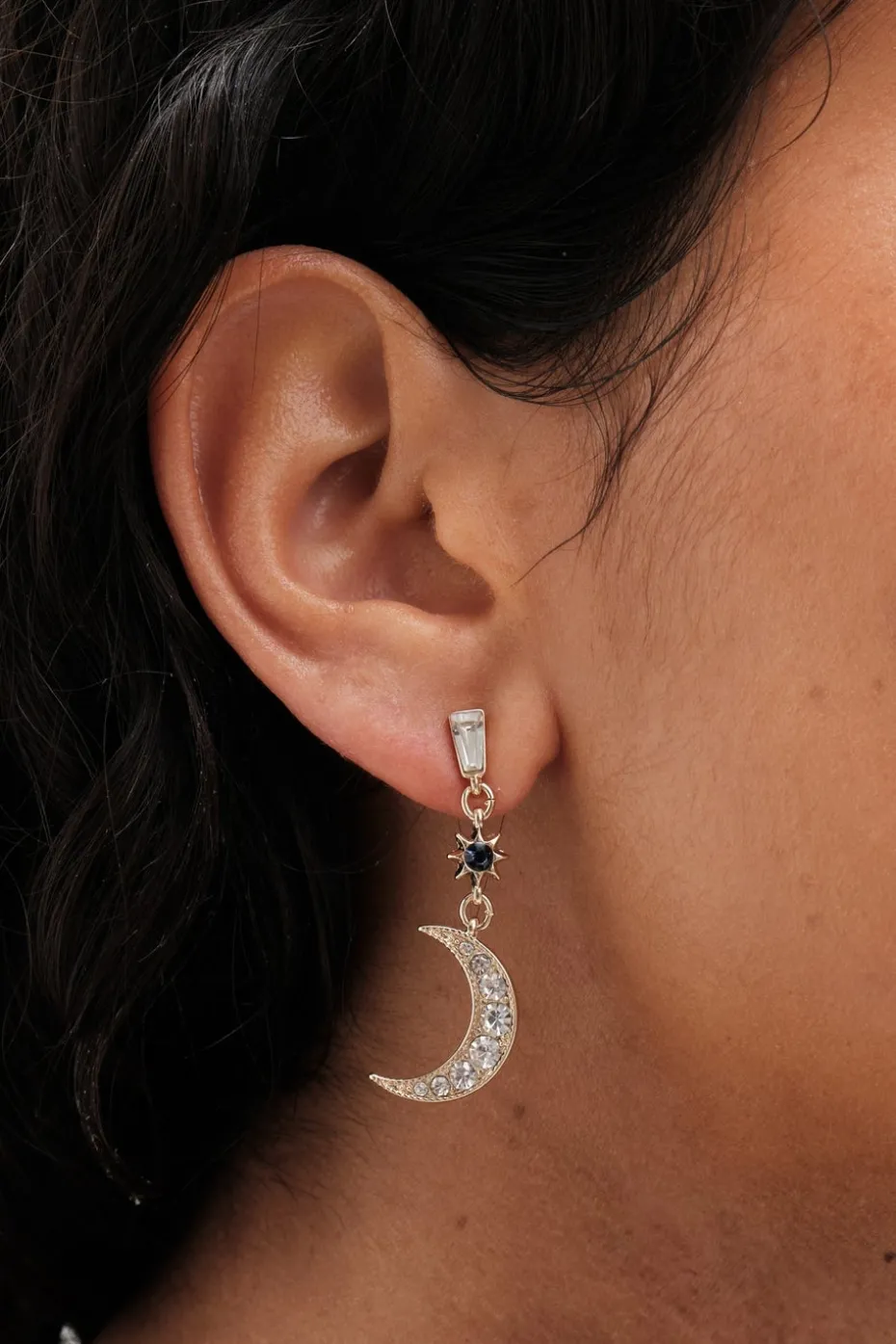 Mood Gold Plated Multi Coloured Celestial Drop Earrings