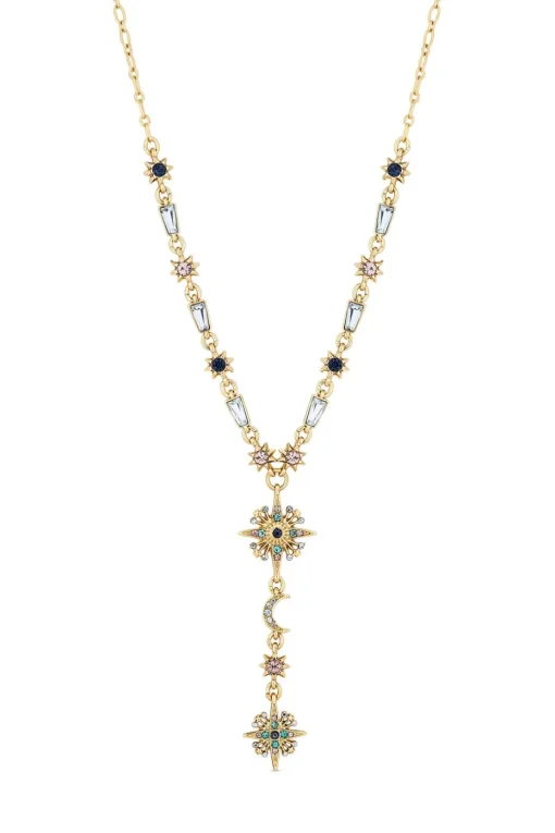 Mood Gold Plated Multi Coloured Fine Celestial Y Necklace