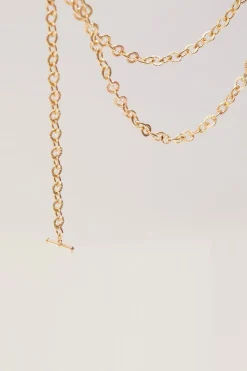 Mood Gold Polished Textured Chain Belt