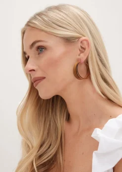 Mood Gold Tapered Resin Hoop Earrings