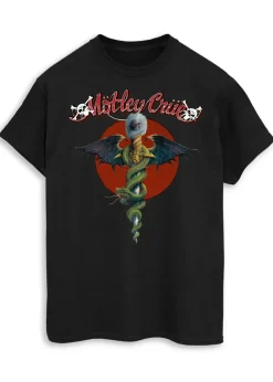 Motley Crue Cross Black Music Graphic T-Shirt
