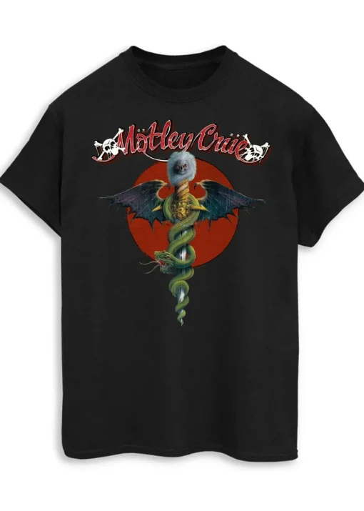 Motley Crue Cross Black Music Graphic T-Shirt
