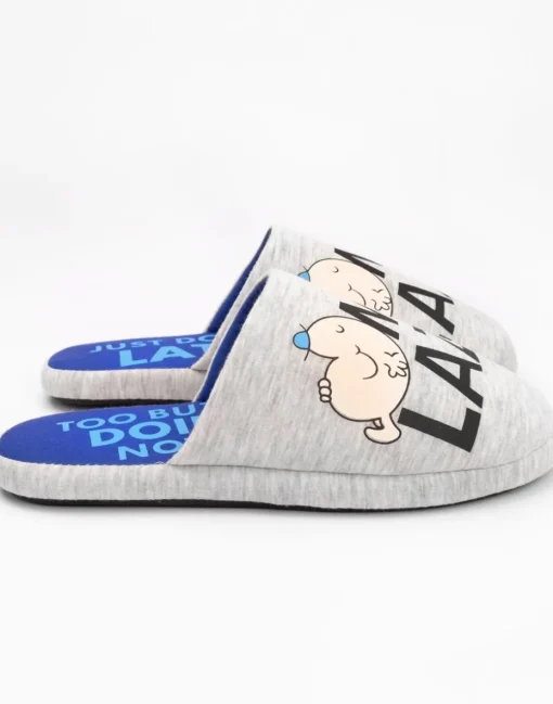 Mr. Men Grey Mr Lazy Mule Slippers