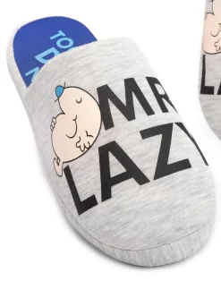 Mr. Men Grey Mr Lazy Mule Slippers