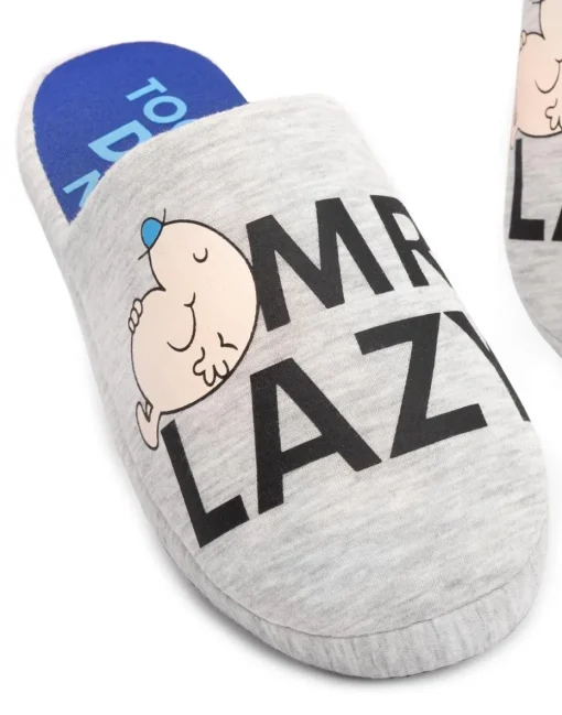 Mr. Men Grey Mr Lazy Mule Slippers