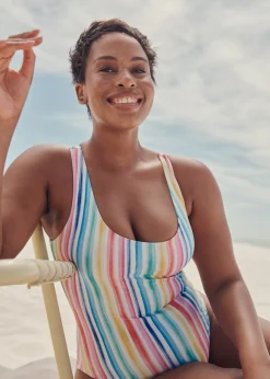 Multi coloured Stripe Swimsuit