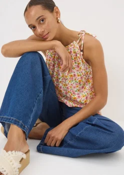 Multicolour Floral High Neck Cami Top