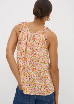 Multicolour Floral High Neck Cami Top