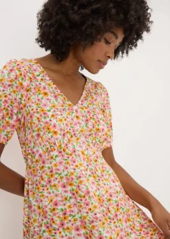 Multicolour Floral Midi Tea Dress
