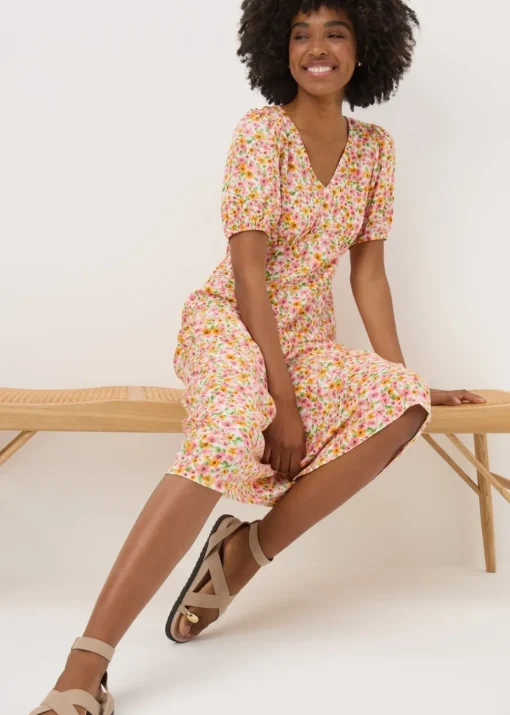 Multicolour Floral Midi Tea Dress