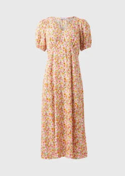 Multicolour Floral Midi Tea Dress