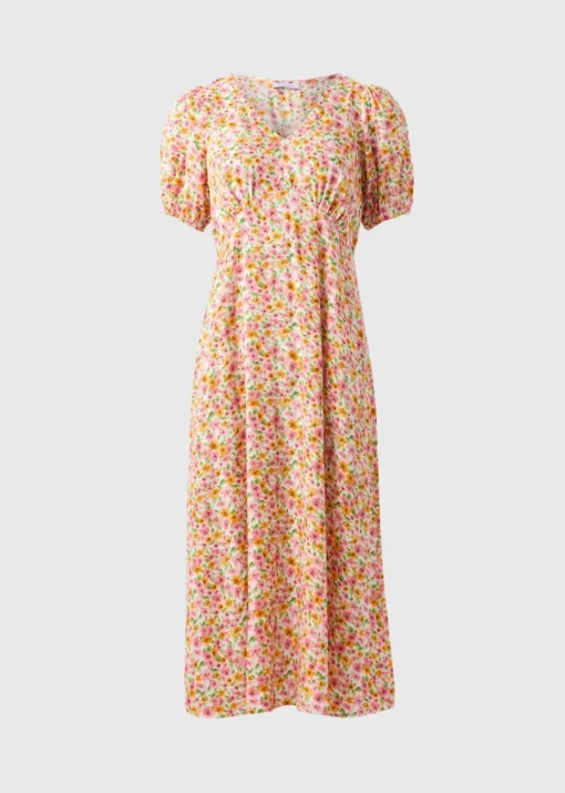 Multicolour Floral Midi Tea Dress