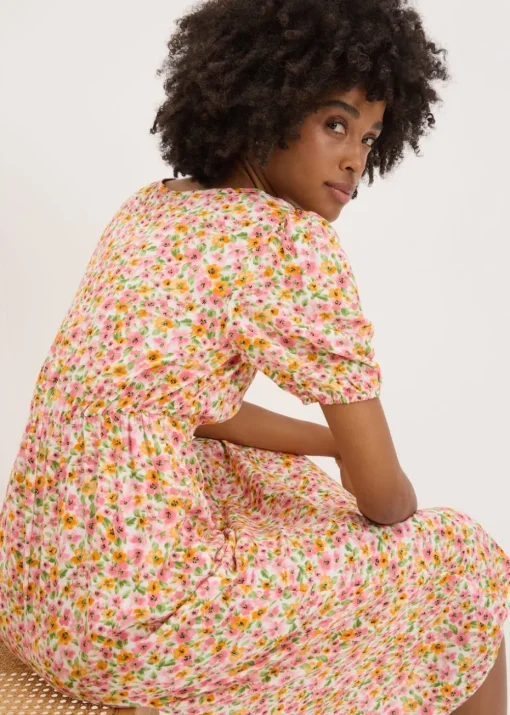 Multicolour Floral Midi Tea Dress