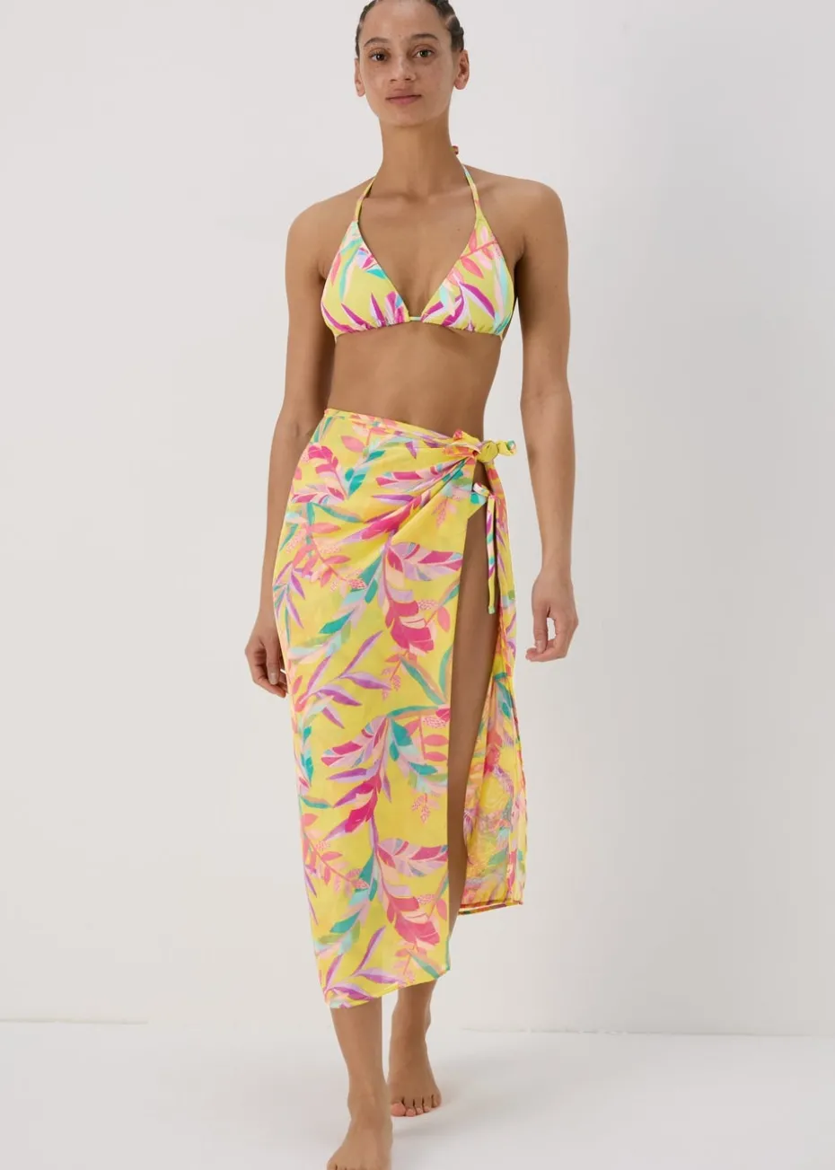 Multicolour Leaf Print Sarong