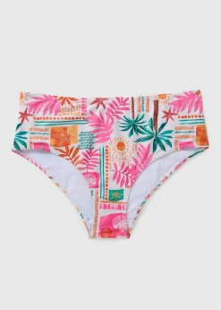 Multicolour Summer Print High Waist Bikini Bottoms