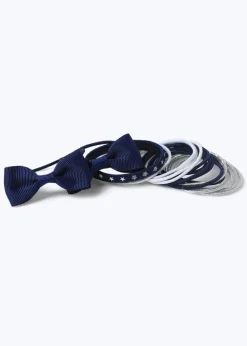 Multipack Girls Navy Bow Hair Bobbles