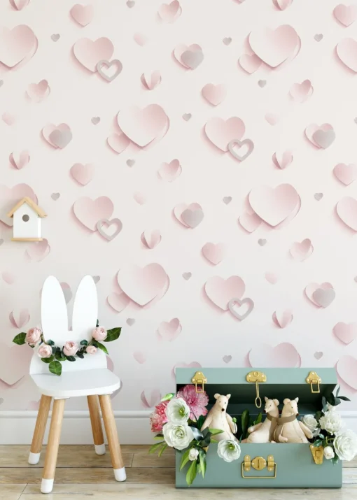 Muriva Glitter Hearts Wallpaper