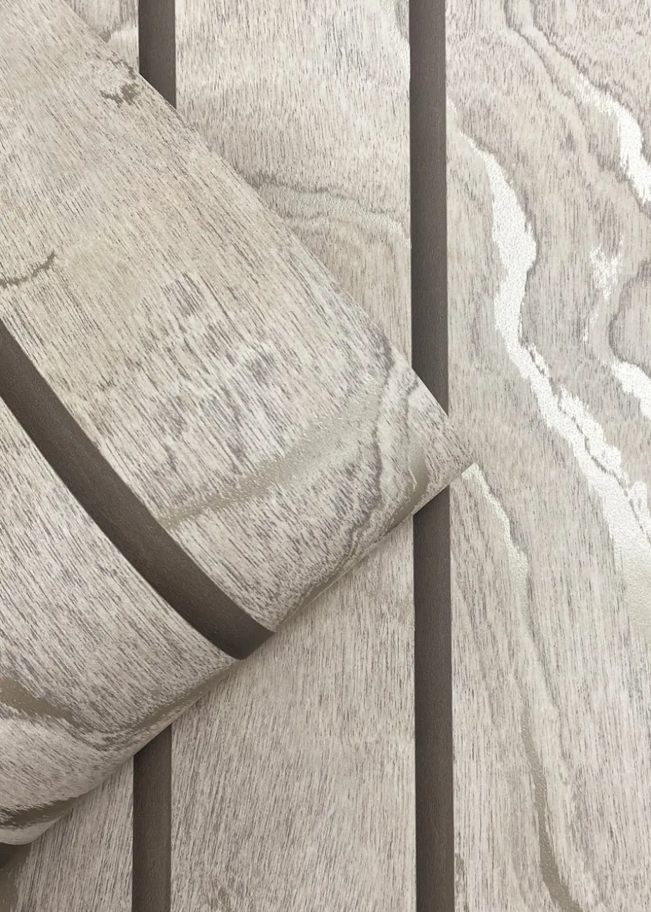 Muriva Woodgrain Panel Wallpaper