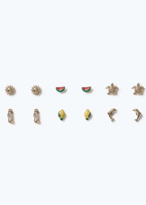 Muse 6 Pack Gold Beach Earrings