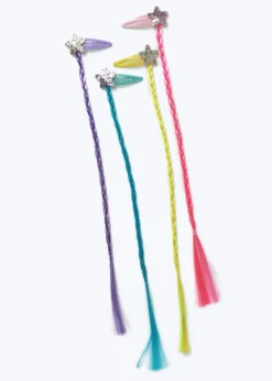 Muse 4 Pack Multicolour Star Fake Hair Clips