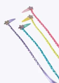 Muse 4 Pack Multicolour Star Fake Hair Clips
