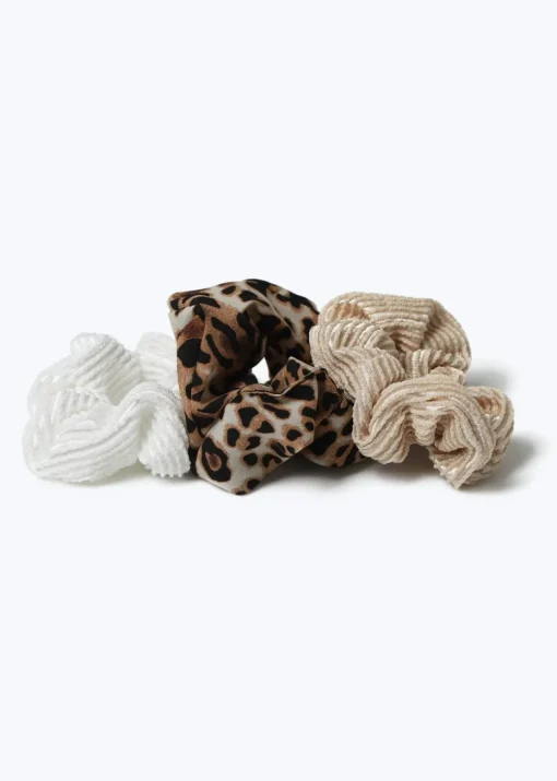 Muse 3 Pack Textured Leopard Scrunchies