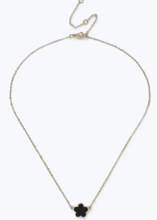 Muse Black Flower Necklace