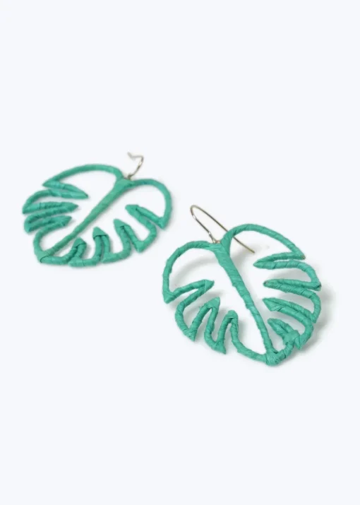 Muse Green Leaf Drop Earrings
