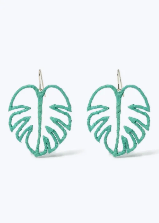 Muse Green Leaf Drop Earrings